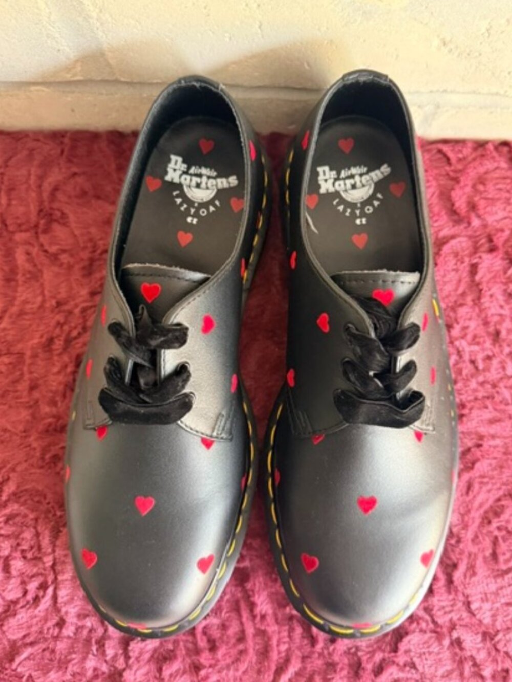 Dr Martens Lazy Oaf 1461 black hearts oxford size US W 11 / UK 9 EUC